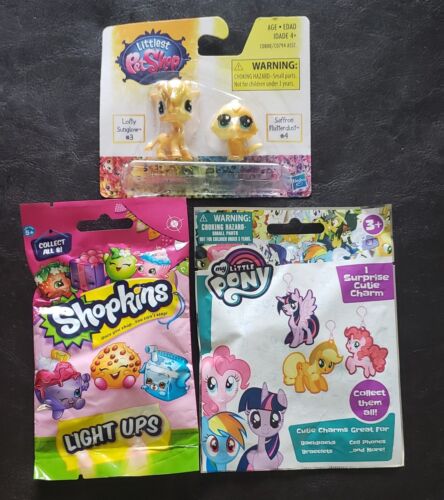 Lot Of 3 Blind Bags Shopkins Lps Mlp Stocking Stuffer *B1 - Picture 1 of 1