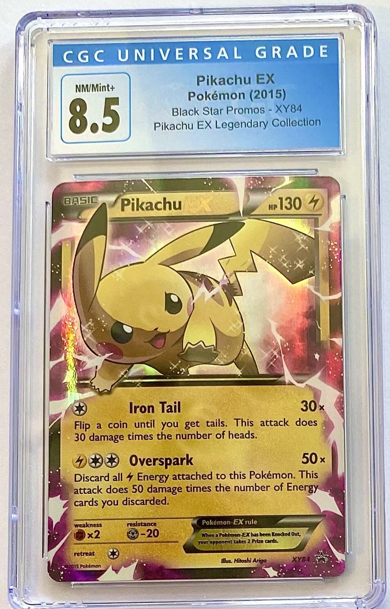 Pikachu EX XY84 CGC 8.5 NM/Mint + 2015 Black Star Promo Pikachu EX XY84 CGC 8.5 NM/Mint + 2015 Black Star Promo