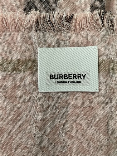 Burberry Montage Wool- Silk Scarf 200x100cm Alabaster Pink 790$ Auth Guarantee! - Picture 10 of 11