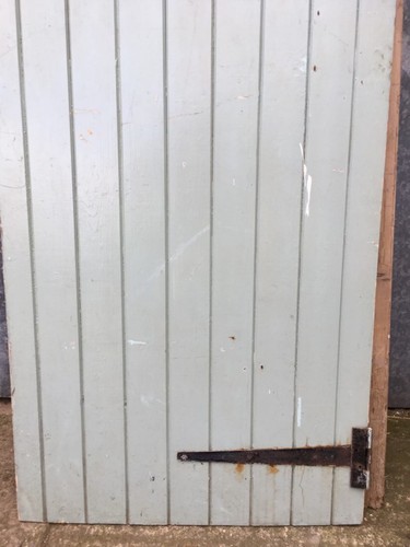 29 7/8”x72 1/4” Reclaimed Old Painted Pine 9 Plank Ledge & Brace Internal Door - Picture 3 of 10