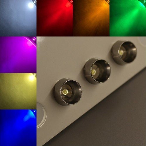 verkabelt 8mm LEDs 0,5 Watt 200° Fassungen 8 mm LED Widerstände Schrauben - Picture 5 of 5