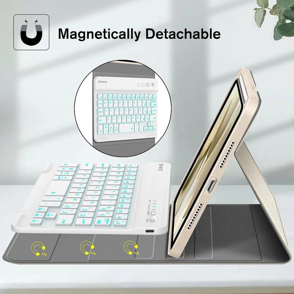 Funda con teclado retroiluminada para iPad Mini 7 (A17 Pro) 2024 / iPad Mini 6 TPU cubierta trasera Foto 3 de 4