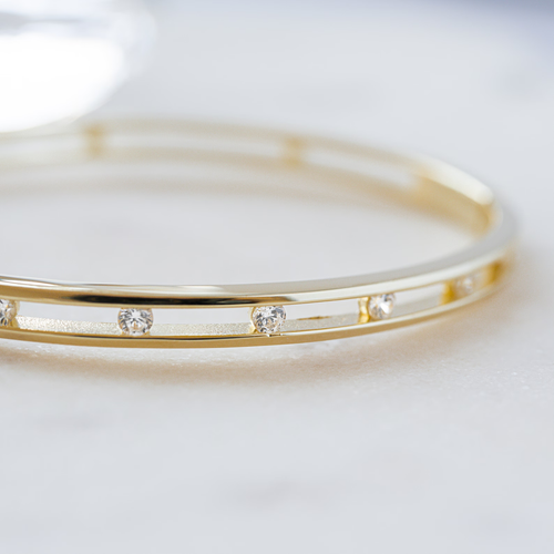 Bracciale donna diamanti taglio tondo 2 ct creati in laboratorio placcato oro giallo 14 carati - Foto 4 di 4