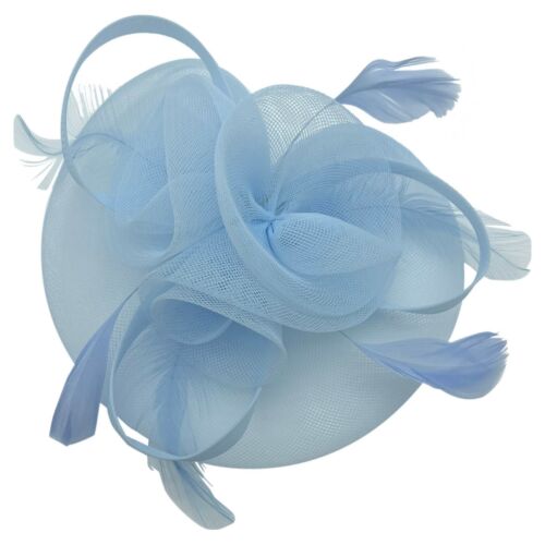 Women Flower Feather Fascinator Headband clip Hat Wedding Race Royal Ascot Prom - Picture 38 of 40