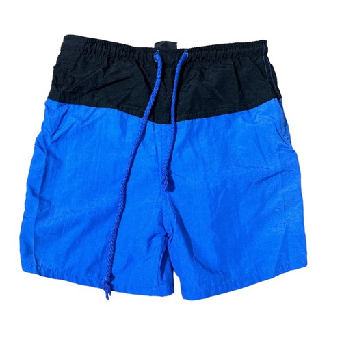 Vintage 90s GNARLEY Boardshort RR Swimwear Boys Sz 6 Nylon Mesh Liner Blue Black - Picture 2 of 5