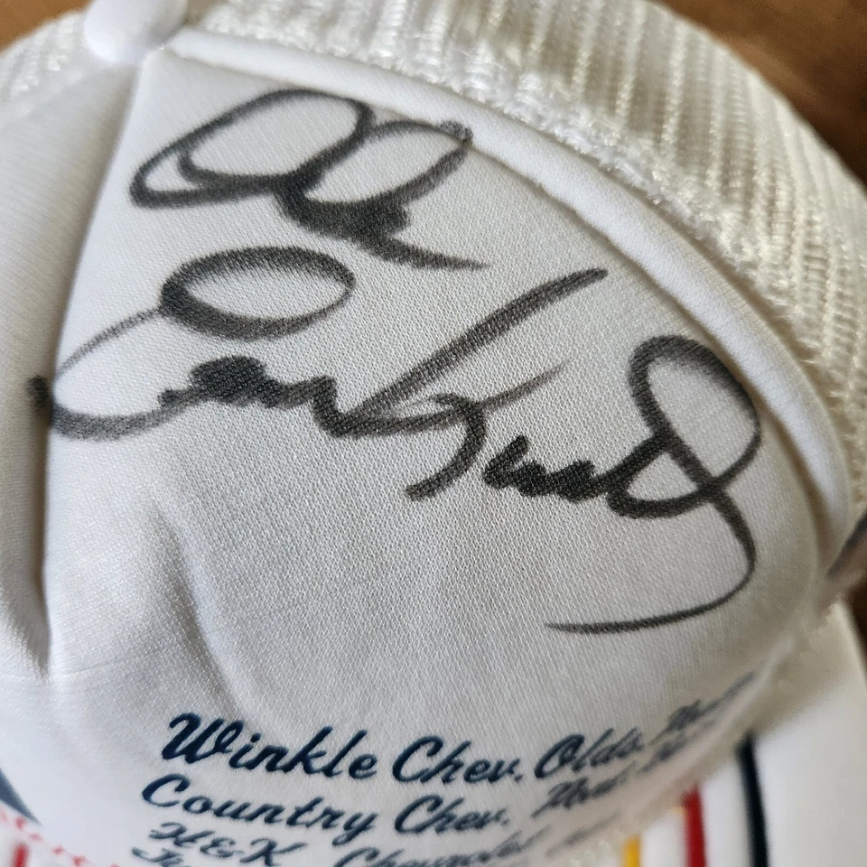 Dale Earnhardt Sr #3 Firmado GM Trabajo en Equipo Años 90 NASCAR Snapback Malla Espuma Sombrero De Colección Foto 3 de 4