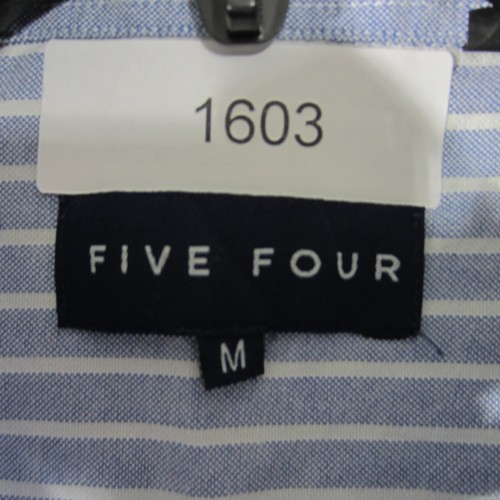 Five Four Shirt Mens Medium Blue White Button Up Long Sleeve Pocket Casual 1603 - Picture 3 of 12