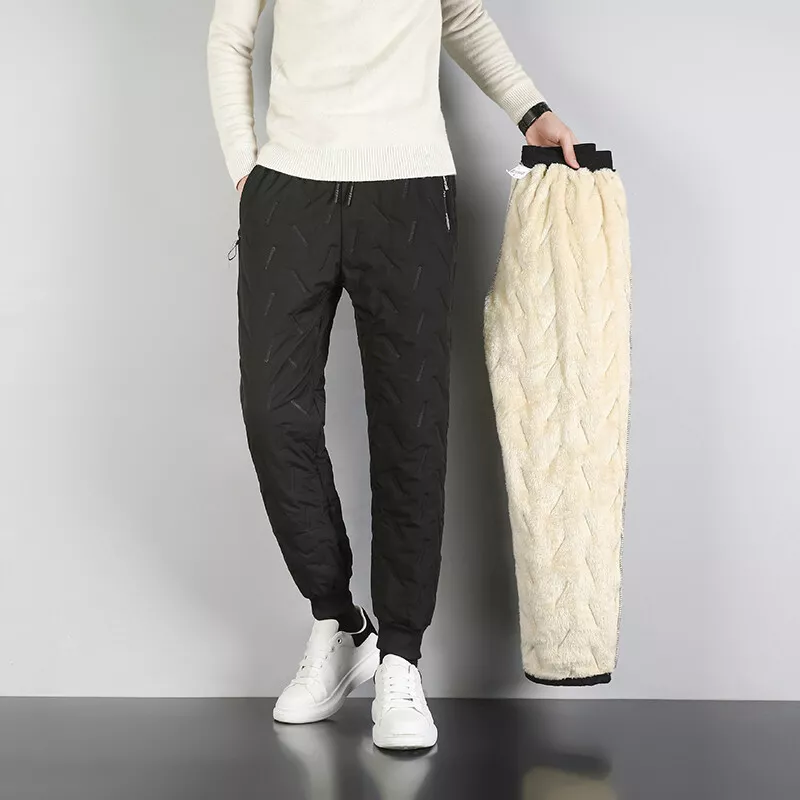 Winter Lambswool Warm Thicken Sweatpants Men Joggers Pants Men