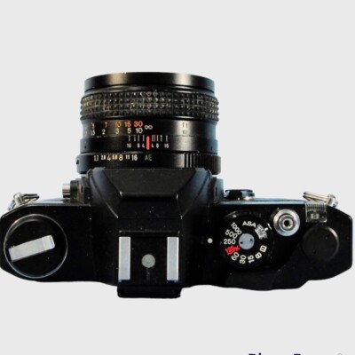 Konica Acom-1 35mm Film SLR Camera w/ Hexanon AR 50mm F1.7