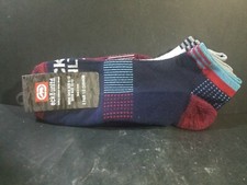 Ecko Unltd 3 Pair 1/2 Cushion Shoe Size 6-12 Sock Size 10-13 Blue White Maroon
