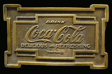 Coca Cola Soft Drink Bergamot Brass Works Vintage Belt Buckle