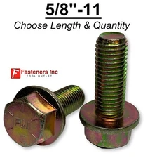 5/8-11 Grade 8 Flange Frame Bolt Yellow Zinc Plated (All Sizes & Qty's) 5/8"