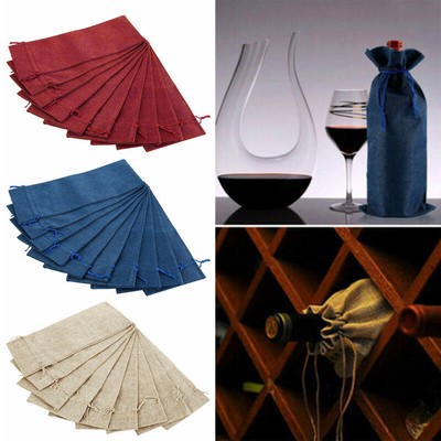 10pcs Diy Retro Style Wine Bottle Bag Beam Drawstring Bag Jutenon Woven 1335cm Ebay