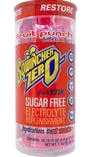 Sqwincher Zero Qwik Stik Electrolytes Sugar Free Keto Diet Fruit Punch 10ct