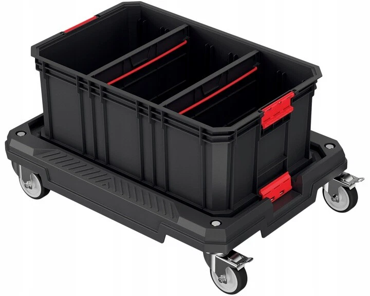 Storage Tool Box Platform Wheels Large Toolbox Mobile Tray Compartment Stackable