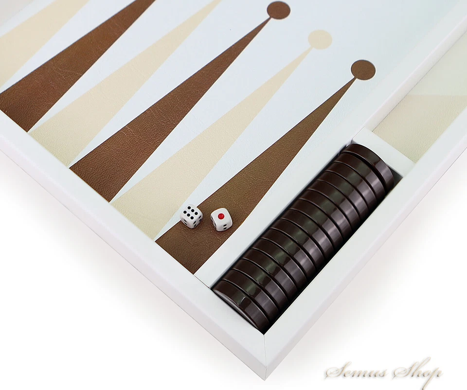 Luxe Tendance Amateur Backgammon XXL Tavla Jeu De Société Tendance Marron - Photo 4/4