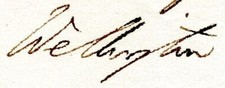 AUTOGRAPH - ARTHUR WELLESLEY DUKE OF WELLINGTON 1820
