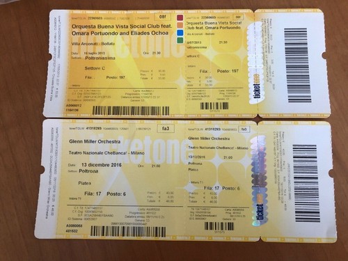 Biglietti Concerti Usati per Collezionisti ,segli il Biglietto CHE Vuoi prezzo ebay