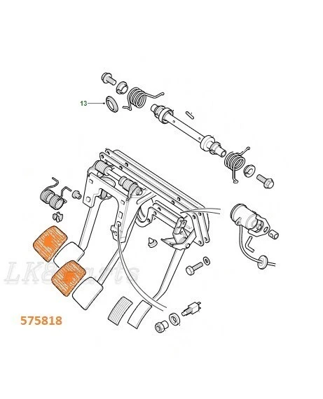 LAND ROVER DISCOVERY 2 99-04 transmisión manual. Juego de pastillas de goma para embrague y pedal de freno Foto 4 de 4