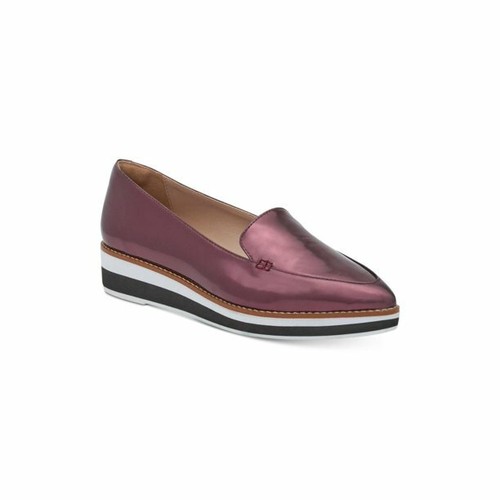 NEW DONNA KARAN PURPLE POTENT LEATHER POINTY WEDGE PUMPS SIZE 7.5 M - Picture 2 of 7