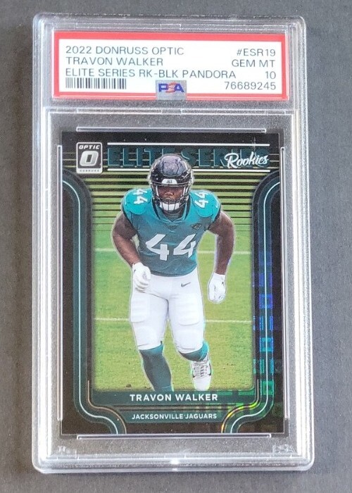 Travon Walker 2022 Panini Optic Elite Series Black Pandora Prizm RC #/25  PSA 10