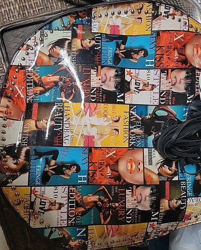 NEW Glossy Magazine Covers Tote Bag/Purse & Wallet Vogue w/ Fringe - Picture 5 of 10