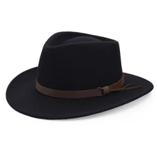Australian Wool Fur Felt HAT Indiana Jones Fedora Mens Leather Band NEW