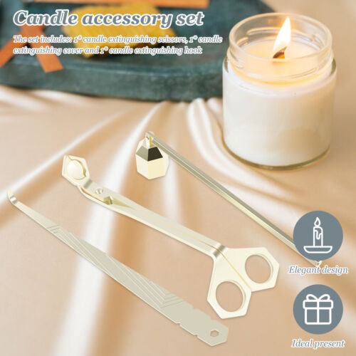 3Pcs Candle Wick Trimmer Stainless Steel Candle Wick Snuffer Easy to Use BrL EKE