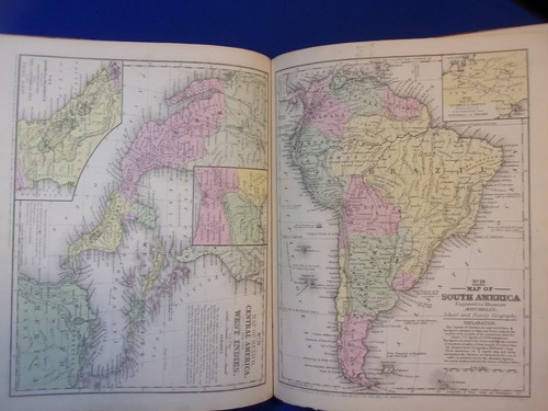 1854 MITCHELL'S SCHOOL ATLAS, Phila., Cowperthwait, komplett mit 32 farbigen Karten. - Bild 11 von 16