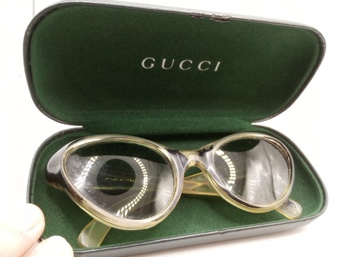 Vntg Cat Eye Sunglasses 1950s MCM Italy Gucci Case Lens Perfect Green Frame Worn