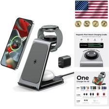 Qi Wireless Charger Station for Google Pixel Watch 3/2 Earbuds - 3-in-1 Design