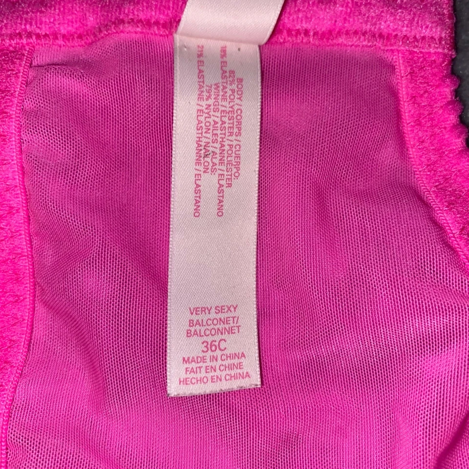 Sujetador Balconet Victoria's Secret Muy Sexy Rosa Estampado Abstracto Tirantes Longline 36C Foto 4 de 4