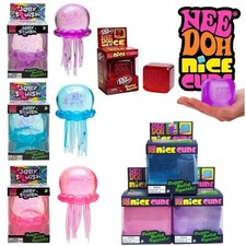 Nee Doh Nice Cube Super Solid Squish Blue, Purple, Pink
