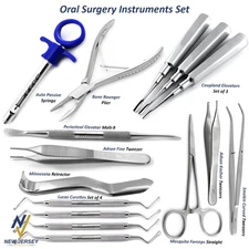 15Pcs Dental Oral Surgery Extraction Pack Kit Tooth Luxation Periosteal Curettes
