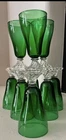 Anchor Hocking Forest Green Glasses Set of 9 Vintage Glasses