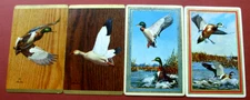 4 Single Genuine Vintage Swap Playing Cards Ducks In Flight Bishop Artist Pairs