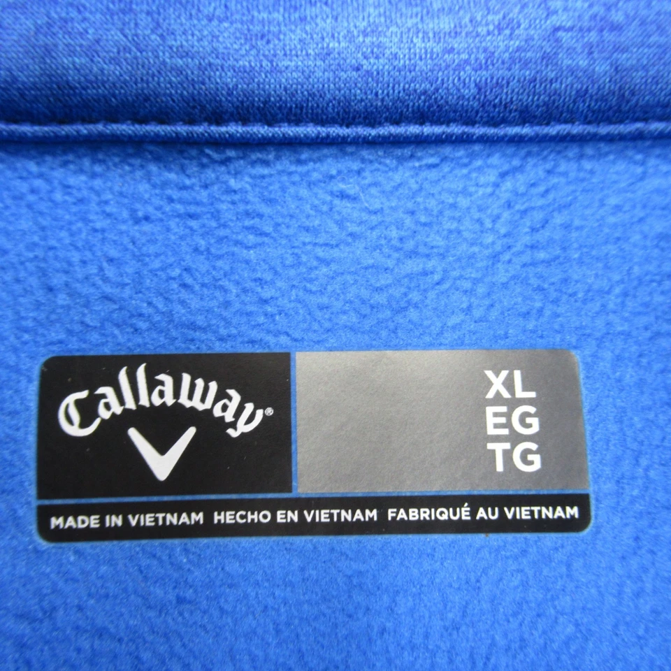 Suéter Callaway Para Hombres XL Manga Larga 1/4 Cremallera Cuello Azul Golf Informal Pullover Foto 4 de 4