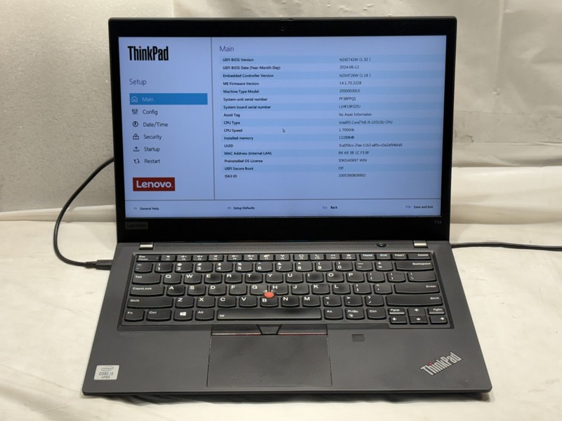 Lenovo ThinkPad T14 Intel core i5-10310U @1.70GHz 12GB RAM Laptop No/ hdd