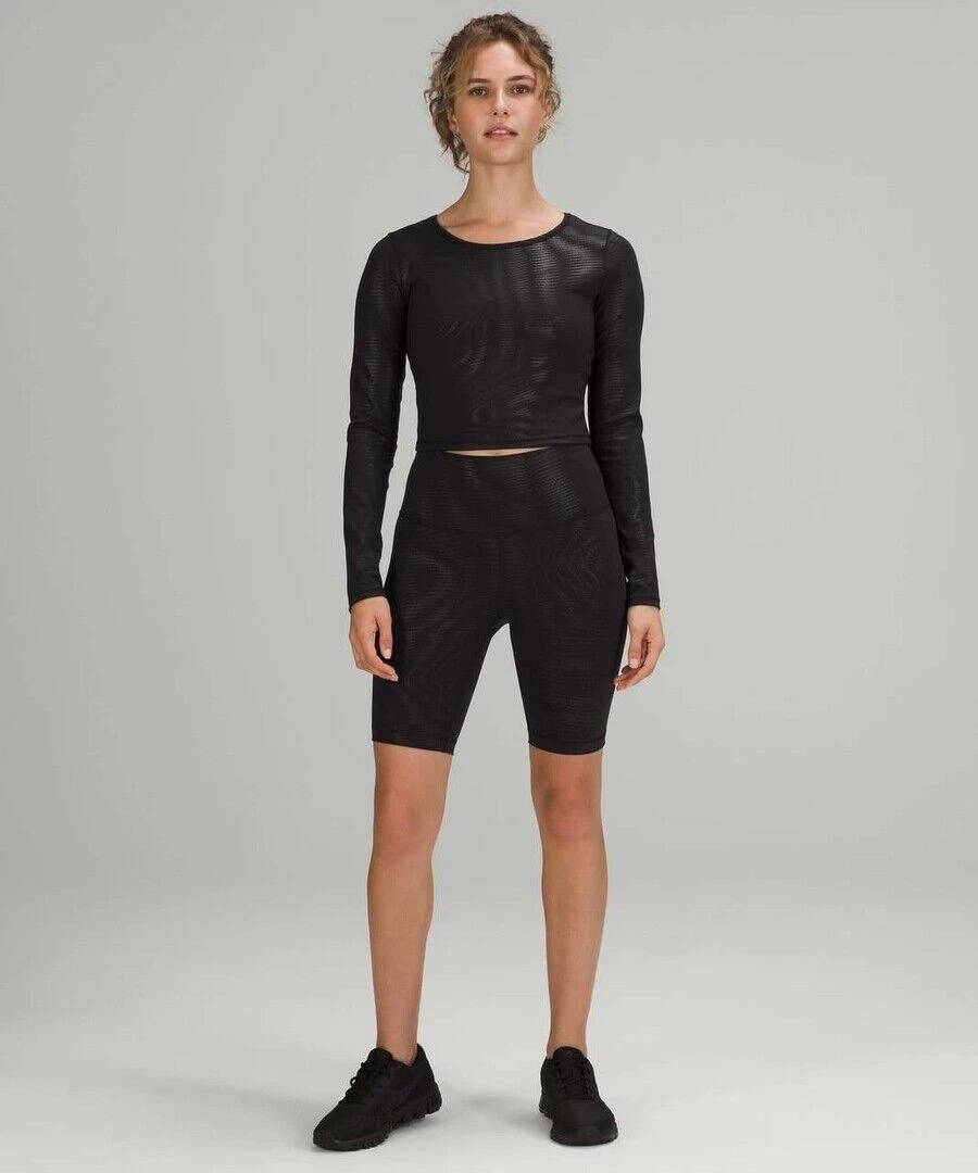 lululemon wunder train cropped long sleeve shapeshifter foil shirt