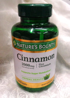 NATURE'S BOUNTY Cinnamon + Chromium Capsules 2000mg 60 Ct EXPIRES 1/27