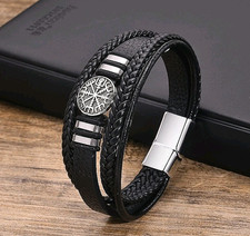 Armband Vegvisir I Schwarz I Wikinger Schmuck I Odin I Vikings Magnetverschluss