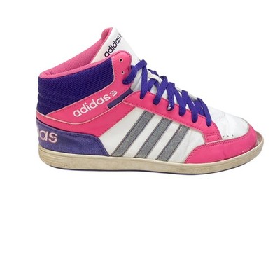 Adidas Hoops Mid 2.0 Sportschuhe Junior 5,5 rosa lila Leder Schnürschuhe