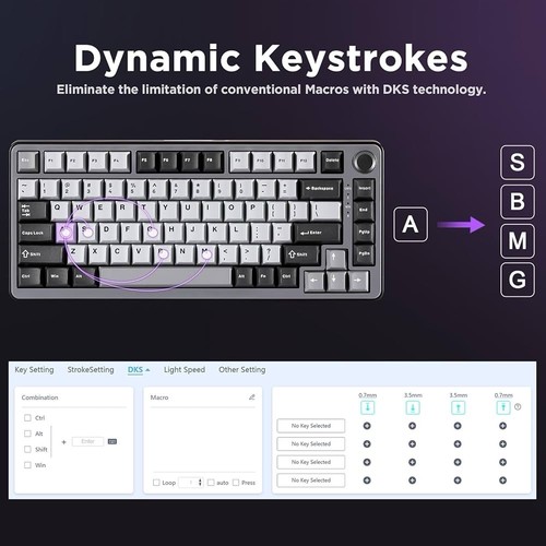 YUNZII RT75 Rapid Trigger Gaming Keyboard Hall Effect Magnetic Switch Adjustable - 第 7/8 張圖片
