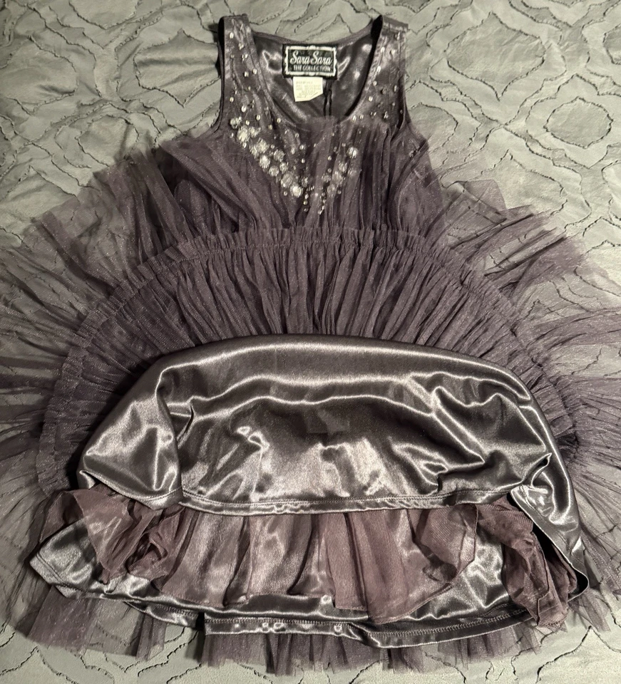 NWT Sara Sara Collection Vintage Ruffled Layer Beaded Dress, Girl’s 7 - Image 3 of 4
