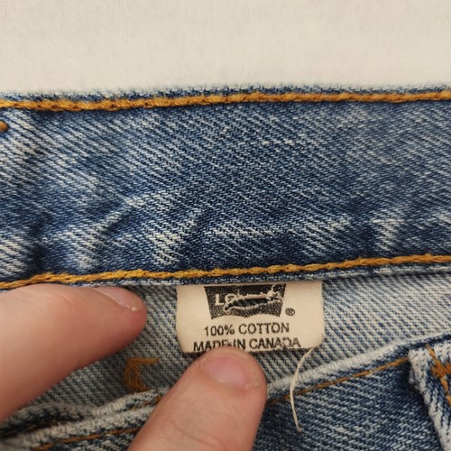 Vintage 80s Levis 505 Herren 38x32 Blue Fade Whisker Light Straight Made In Canada - Bild 3 von 10