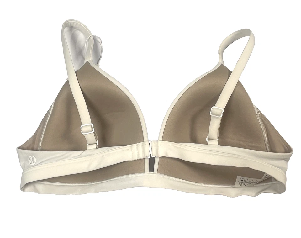 Top de natación Lululemon Waterside talla 10 blanco acolchado bikini correa ajustable triángulo Foto 2 de 4