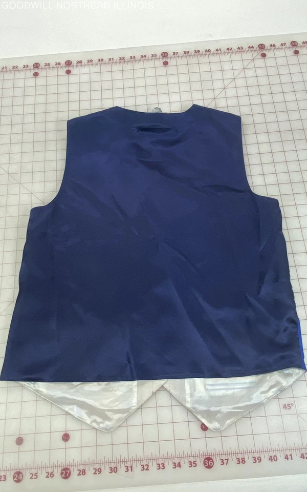 Diane Gilman Silk/Poly Vests Size S: Red Western/Cowboy Print+Blue/Gold Nautical - Image 4 of 4