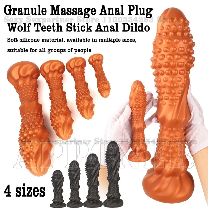 Masturbadores de Silicona Gránulos Masaje Anal Plug Enorme Butt Plug Dilatador Juguetes Sexuales Foto 2 de 4