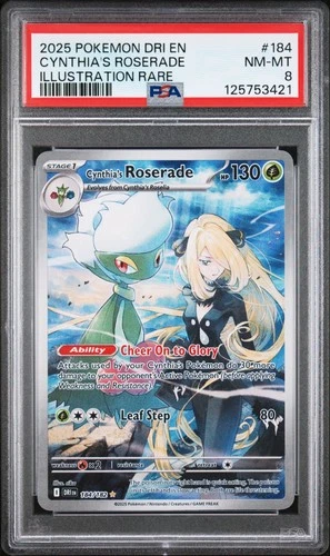 2025 Pokemon Destined Rivals Cynthia's Roserade #184/182 PSA 8