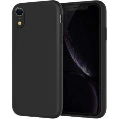 iPhone XR Case Cover Black Gel Liquid Silicon Soft Protective For Apple